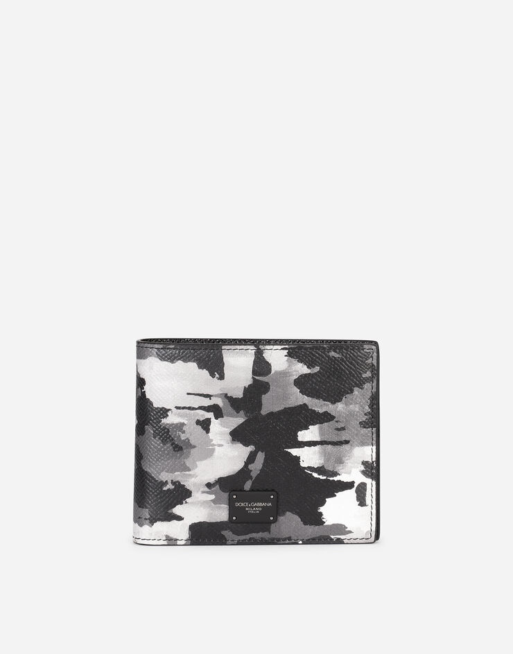 Dauphine calfskin bifold wallet with camouflage print - 1