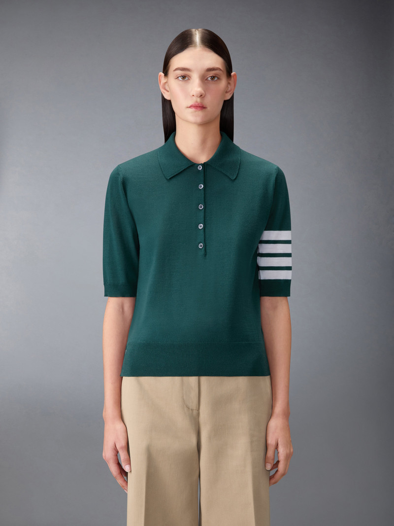 Thom Browne WOOL 4-BAR RELAXED POLO outlook