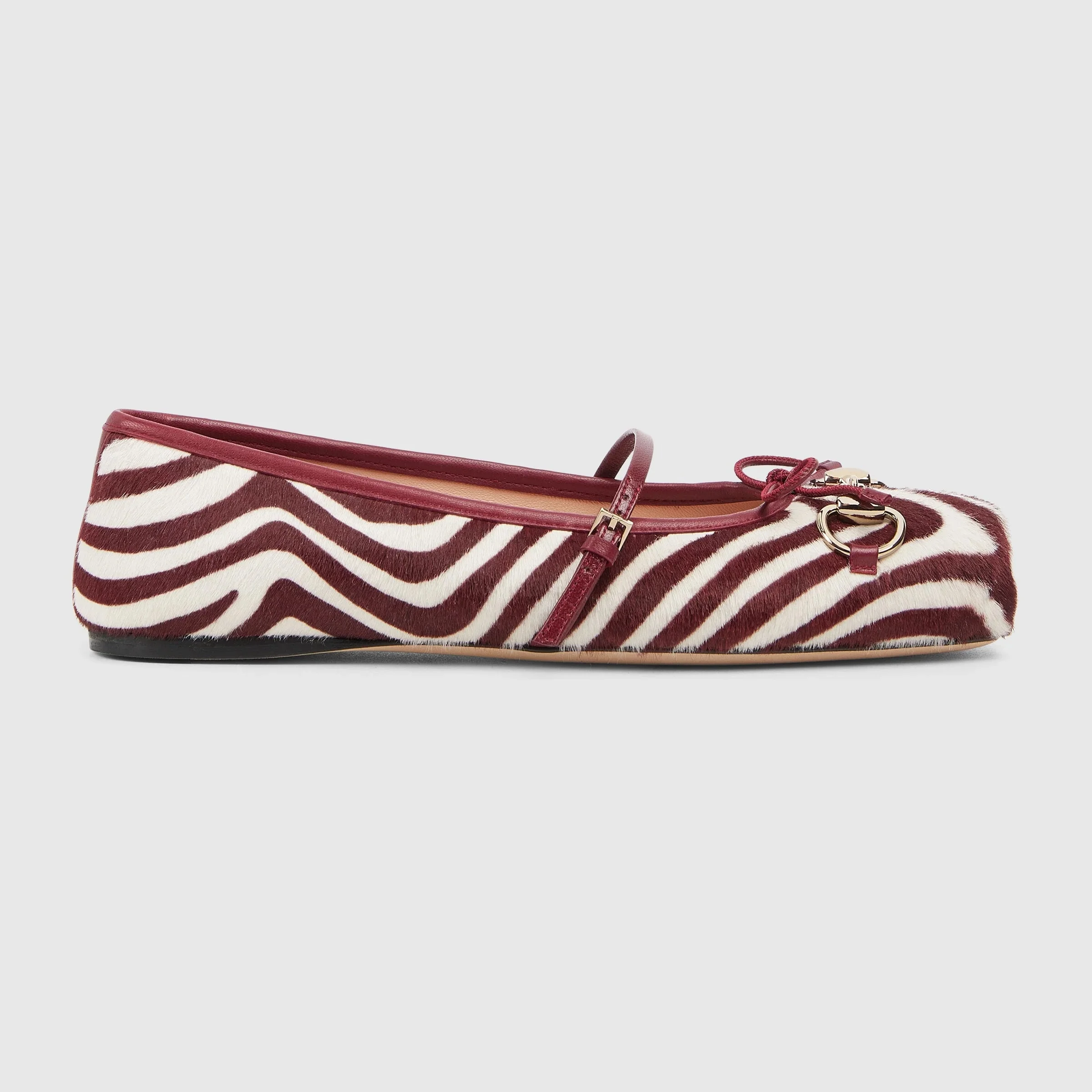 Gucci Horsebit Bow Calf Hair Ballet Flats - 1