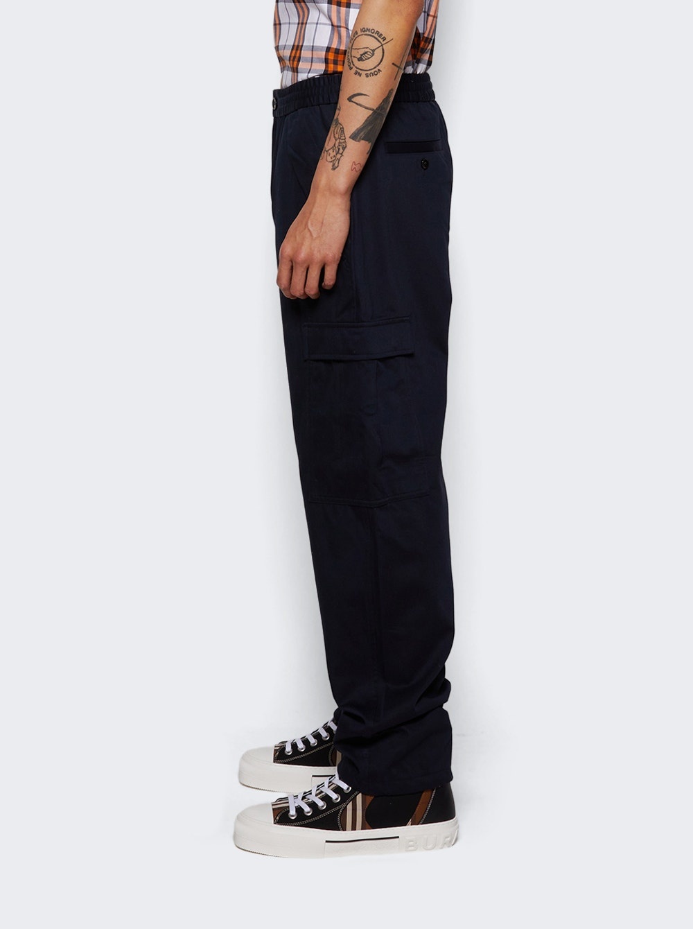 Cotton Cargo Trousers Navy - 4