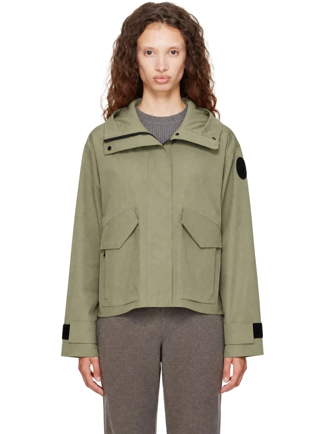 Khaki 'Black Disc' Tofino Rain Jacket - 1