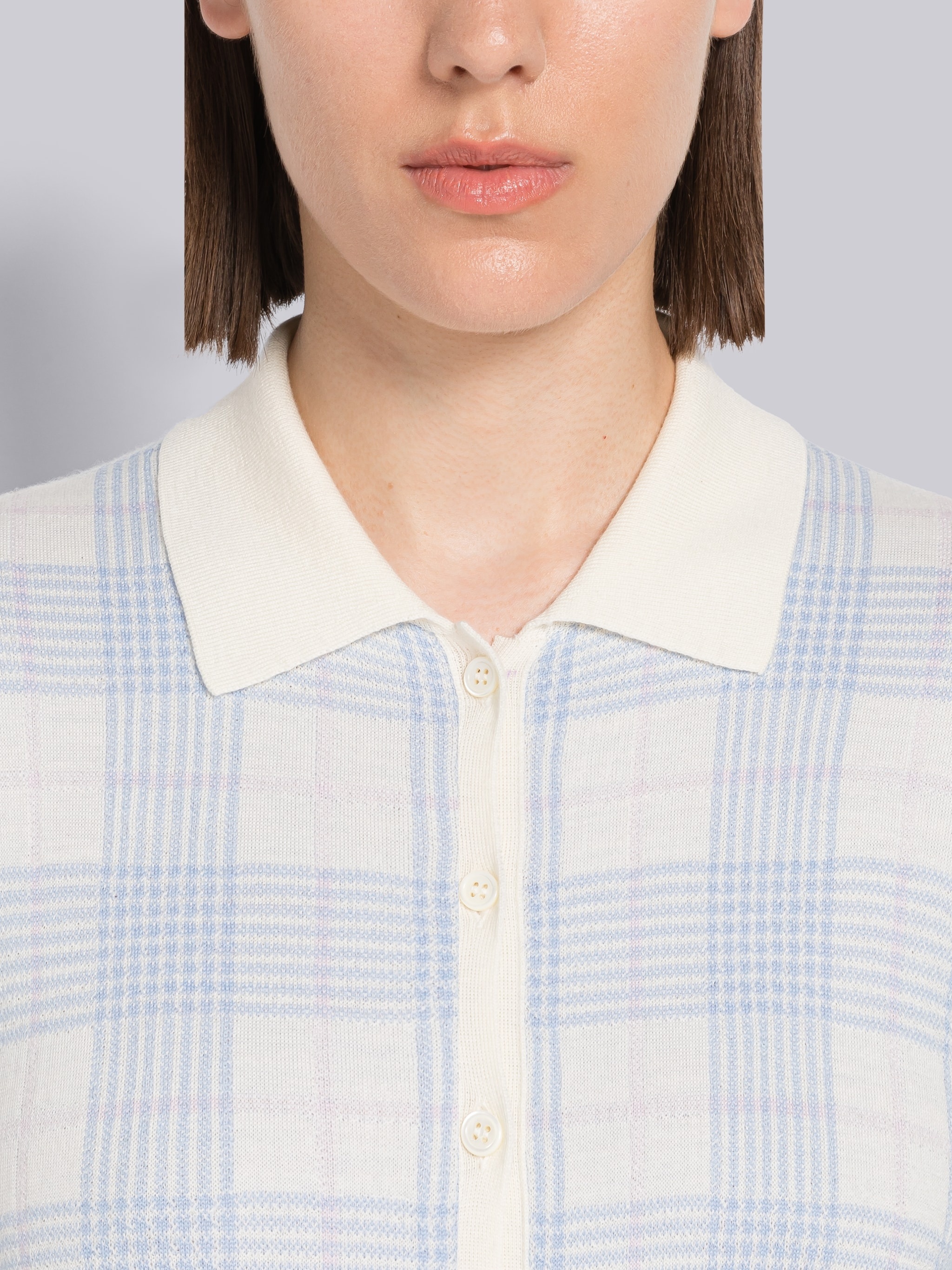 Hairline Check Merino Scalloped Dress - 4