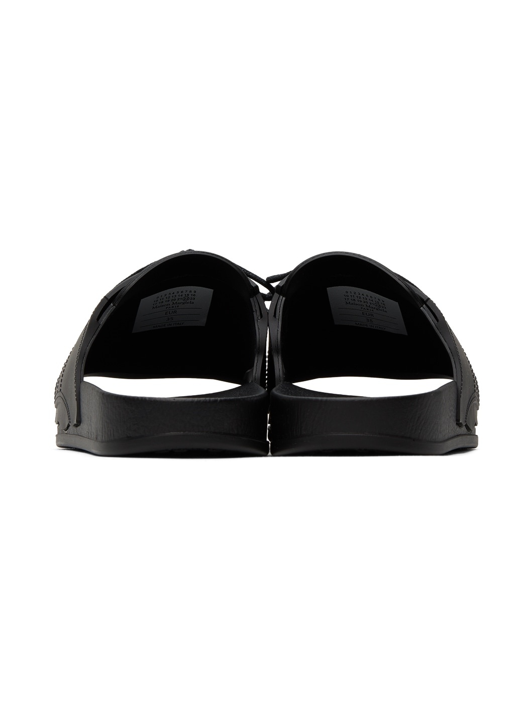 Black Lace-Up Slides - 2