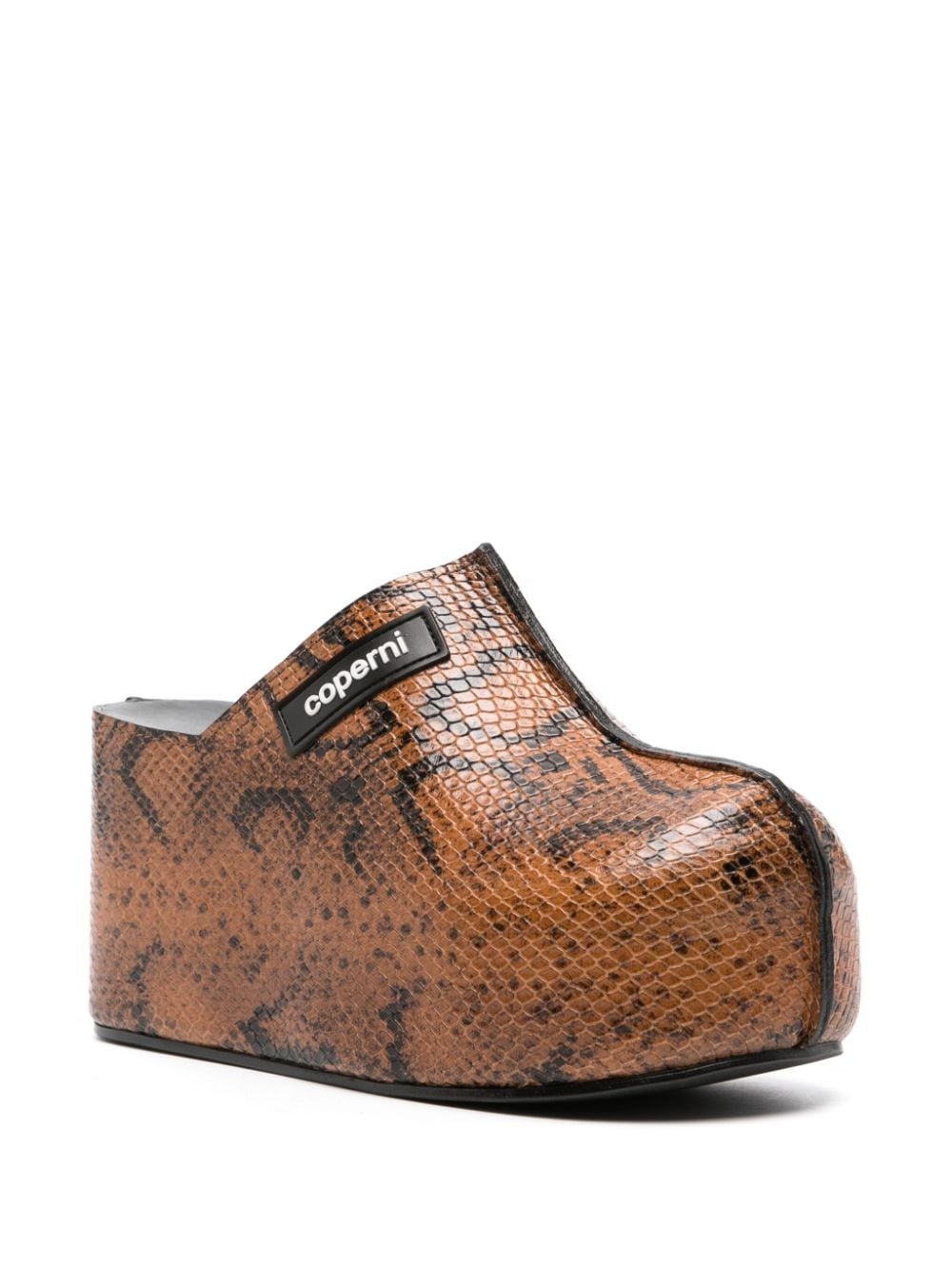 85mm snakeskin mules - 2