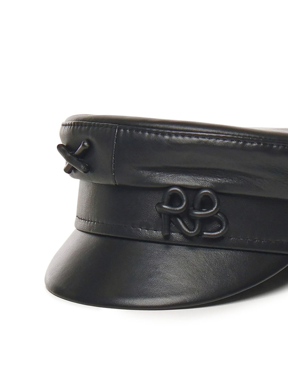 leather cross-detail hat - 3