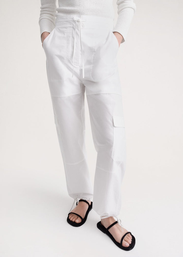 Cotton cargo trousers white - 5