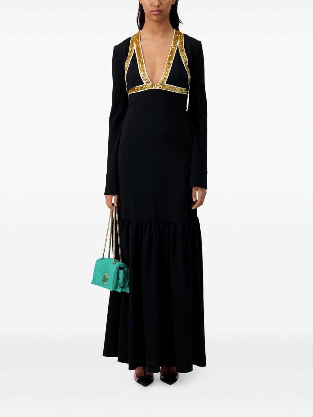sequin-embellished crepe gown - 2