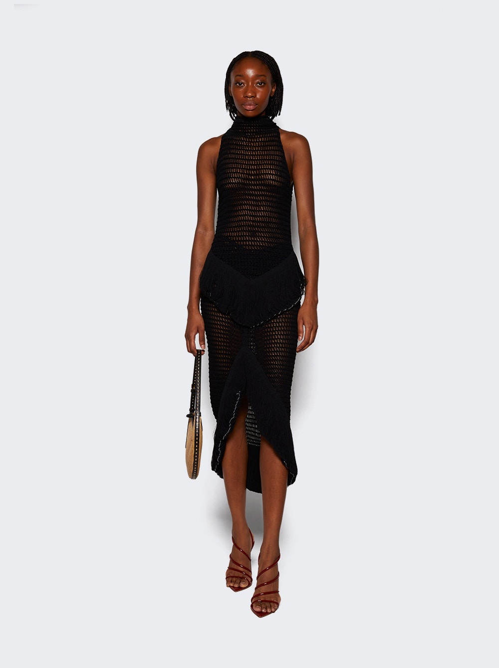 Sheer Fringe Top Black - 2