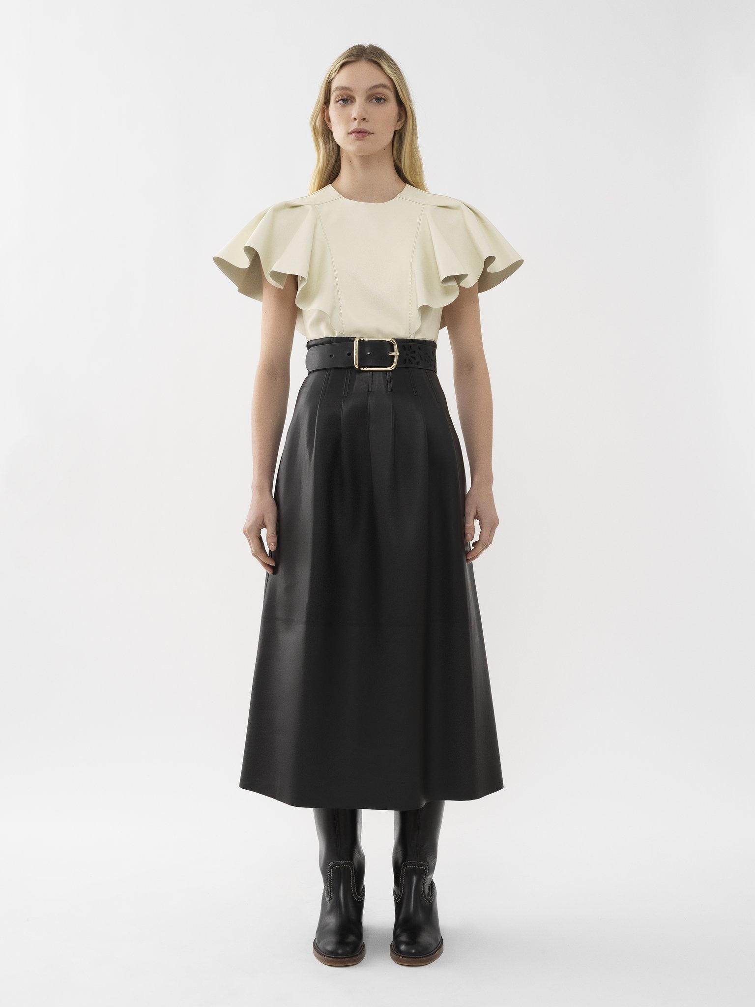 PLEATED MID-LENGTH SKIRT - 2