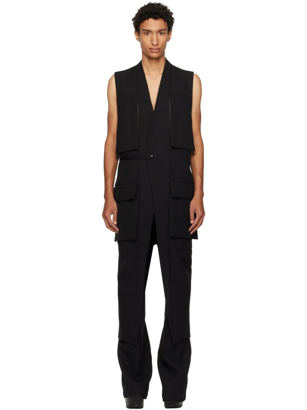Black Tower Long Lab Cargo Vest - 1