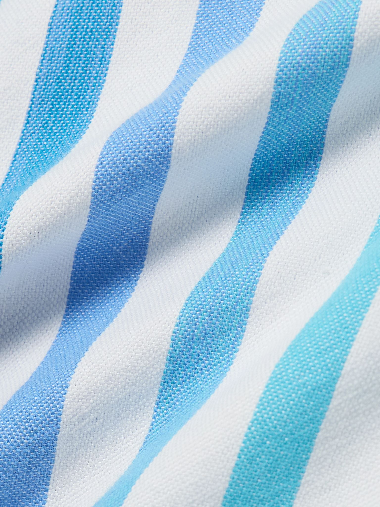Oversized striped cotton-blend shirt Blue - 5