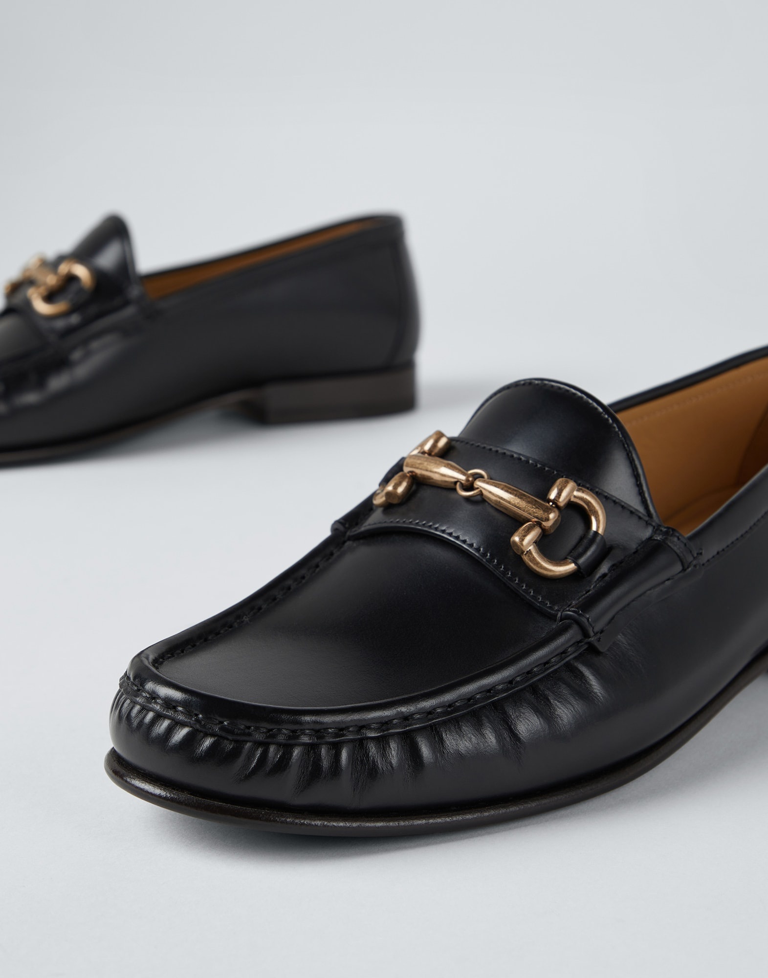 Aged calfskin loafers with bit - 3