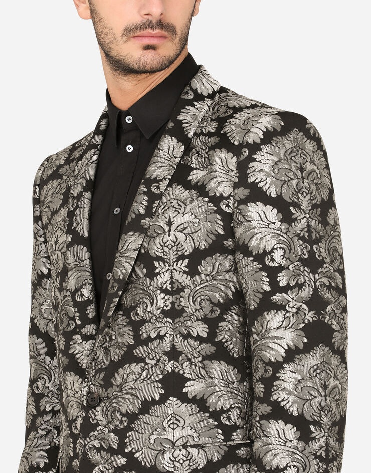 Floral jacquard Martini-fit suit - 6