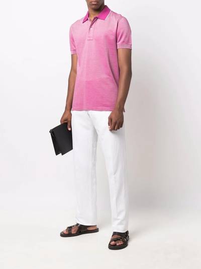 TOM FORD two-tone short-sleeve polo shirt outlook