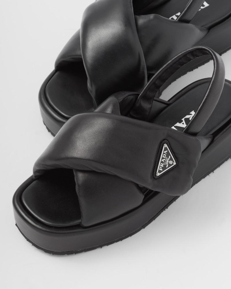Prada Soft padded nappa leather wedge sandals 6