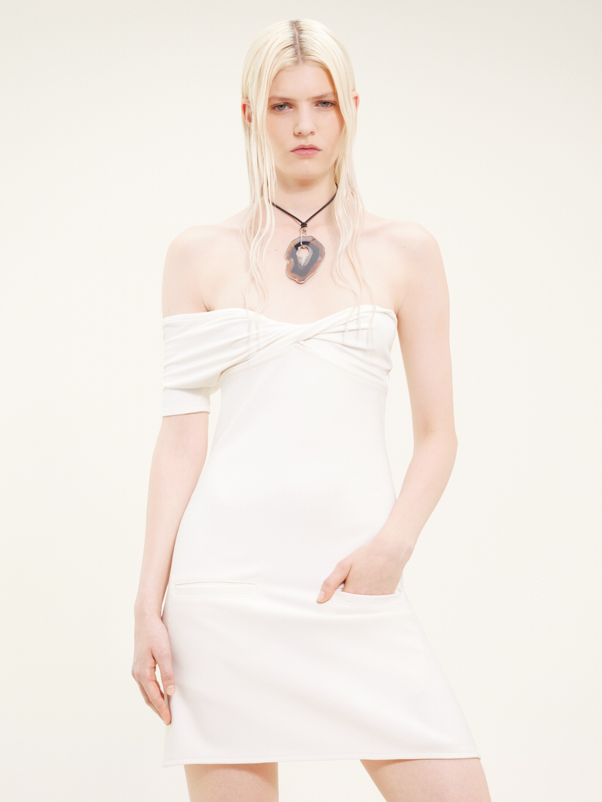 TWIST HERITAGE CREPE DRESS - 5