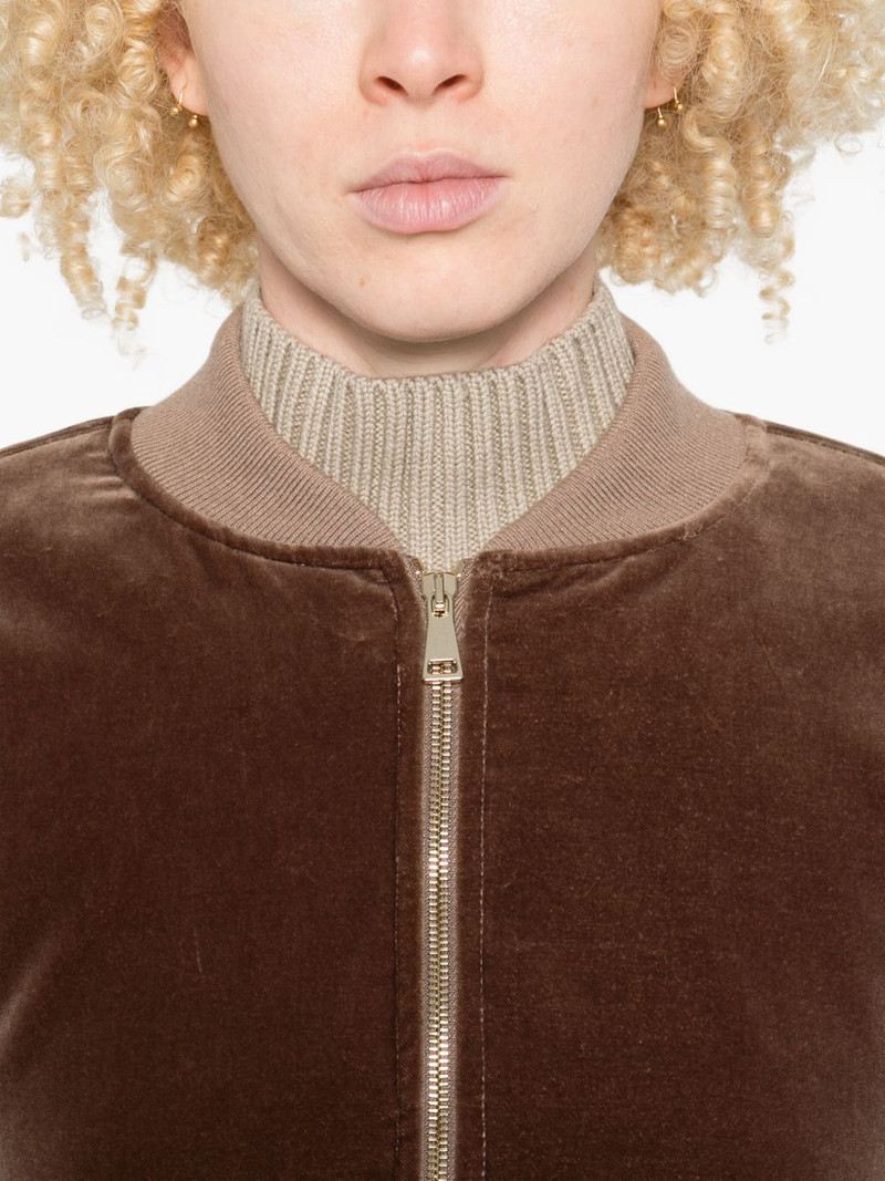 velvet zip-up bomber jacket 5