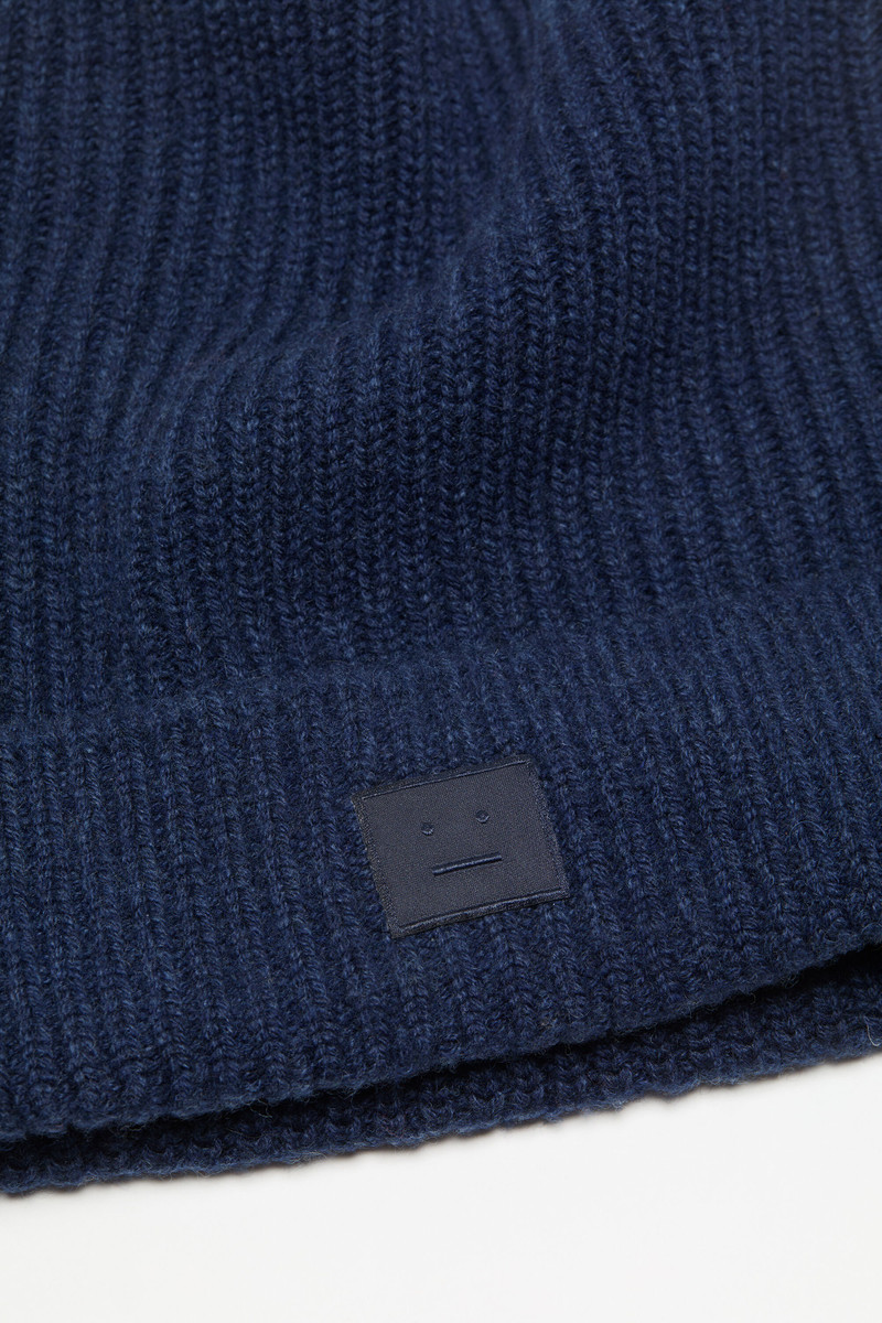 Face logo square beanie - Navy melange 3