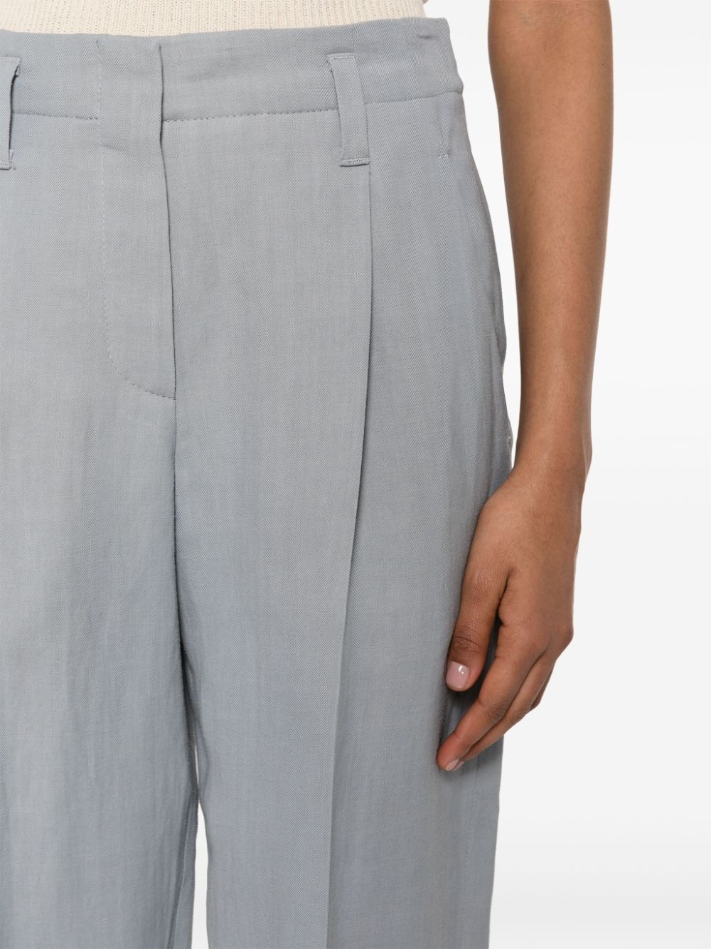 pleated straight-leg trousers - 5