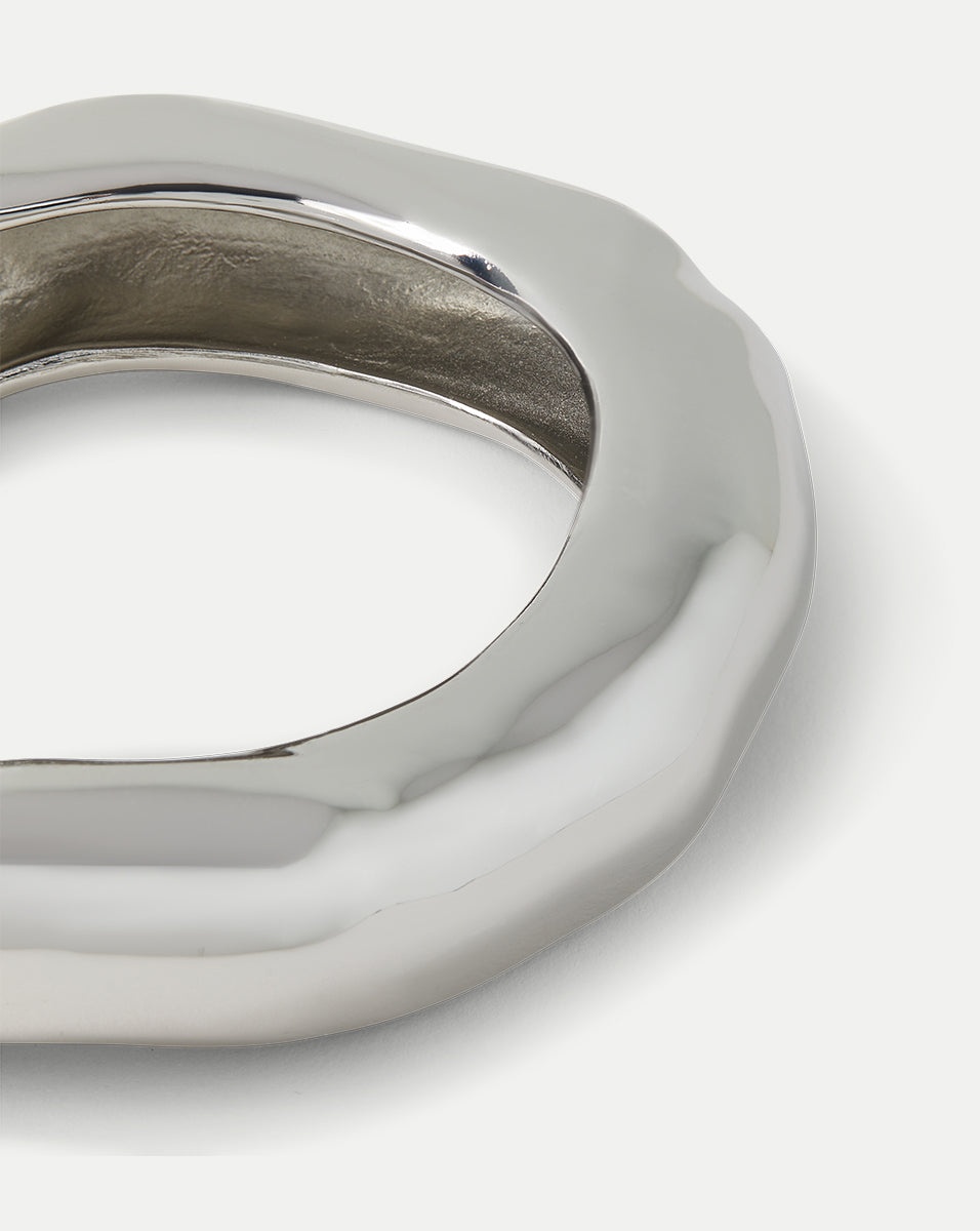 LARGE MOLTEN SILVER BANGLE BRACELET 2