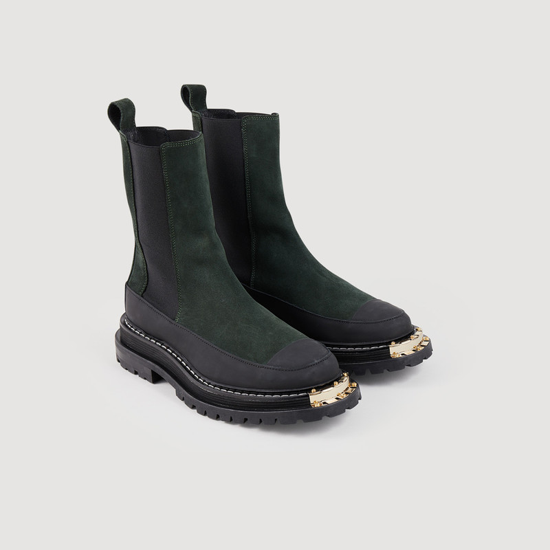 Sandro Leather Chelsea boots with notched sole outlook