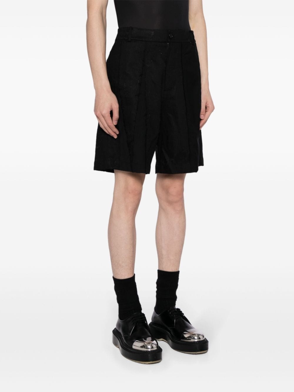 high-waisted wool shorts - 3