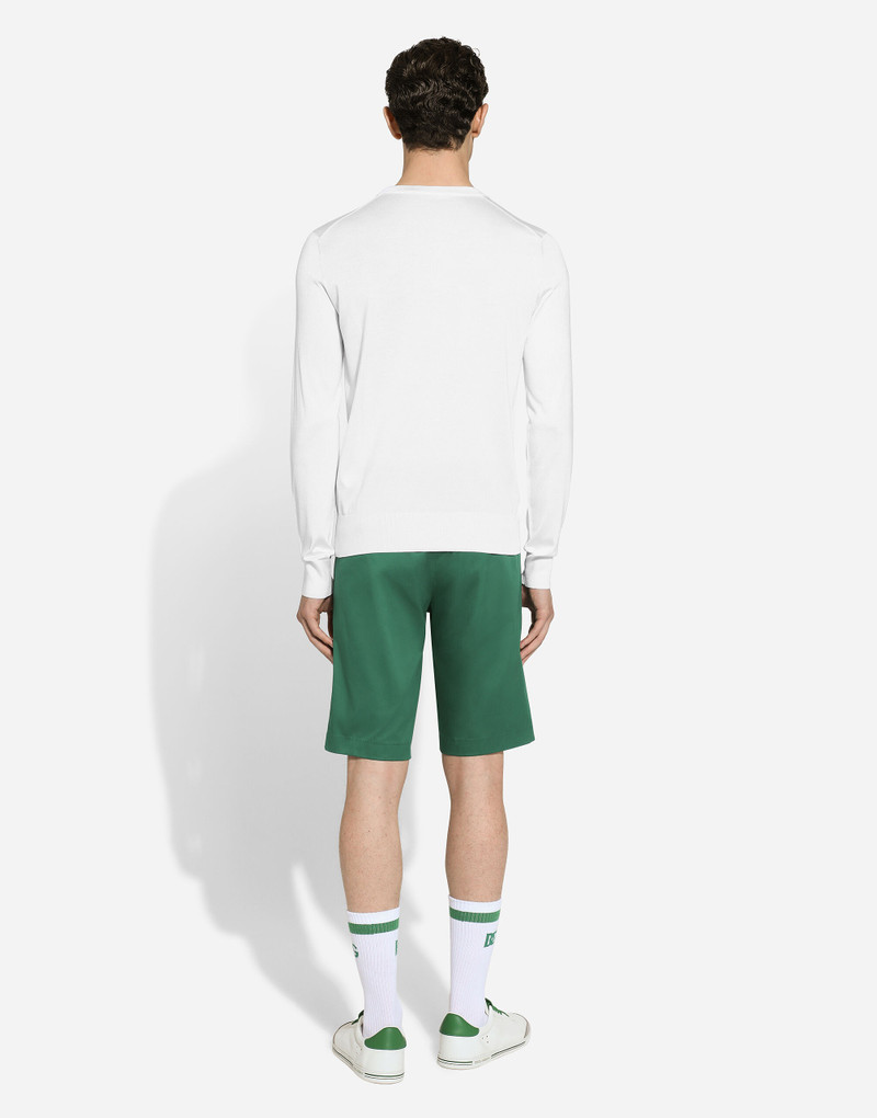Round-neck silk sweater with Dolce&Gabbana logo 3