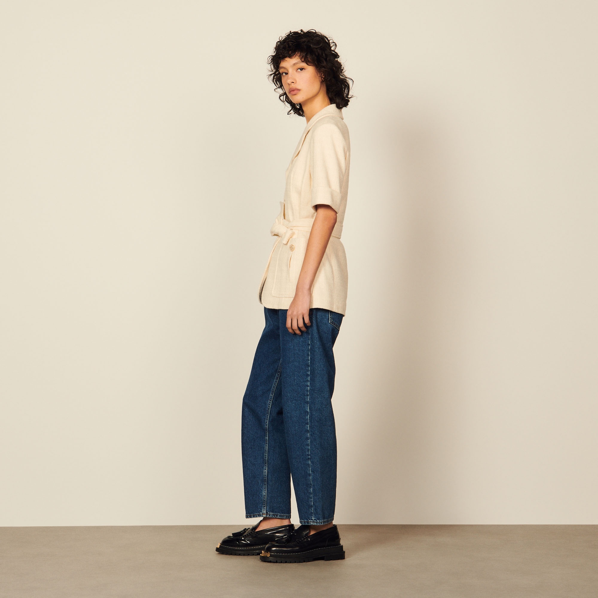 Short-sleeved tweed jacket - 4