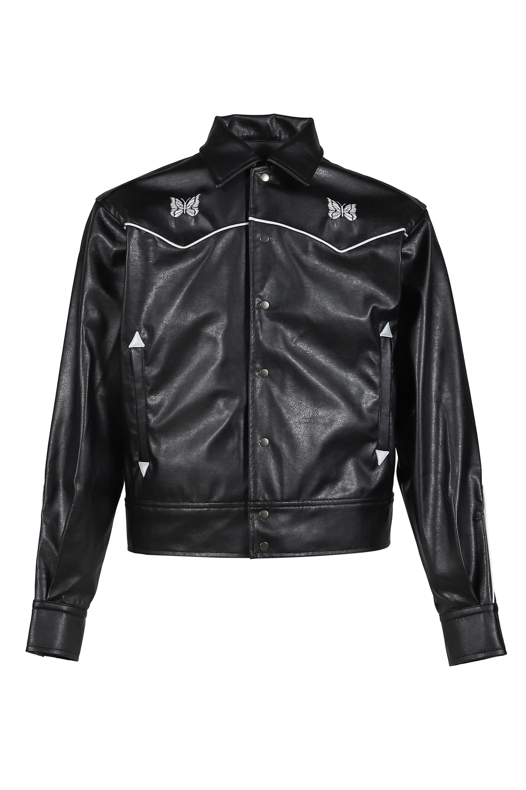 PIPING COWBOY JACKET - SYNTHETIC LEATHER (EXCLUSIVE) / BLK - 1