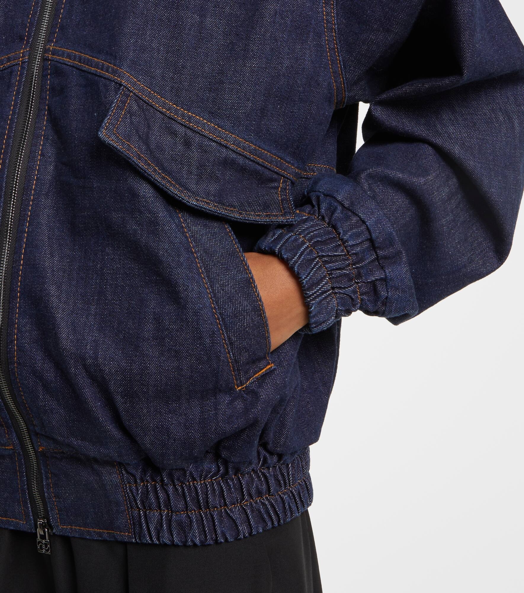 Oversized denim bomber jacket - 5