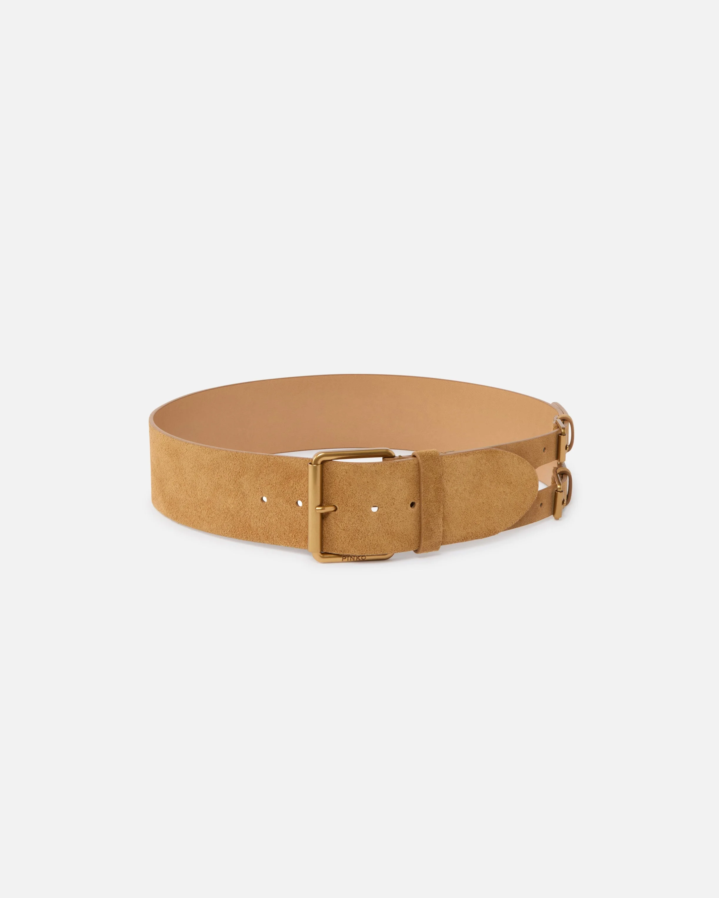 SPLIT LEATHER BELT WITH STRAPS, 6 CM - 1
