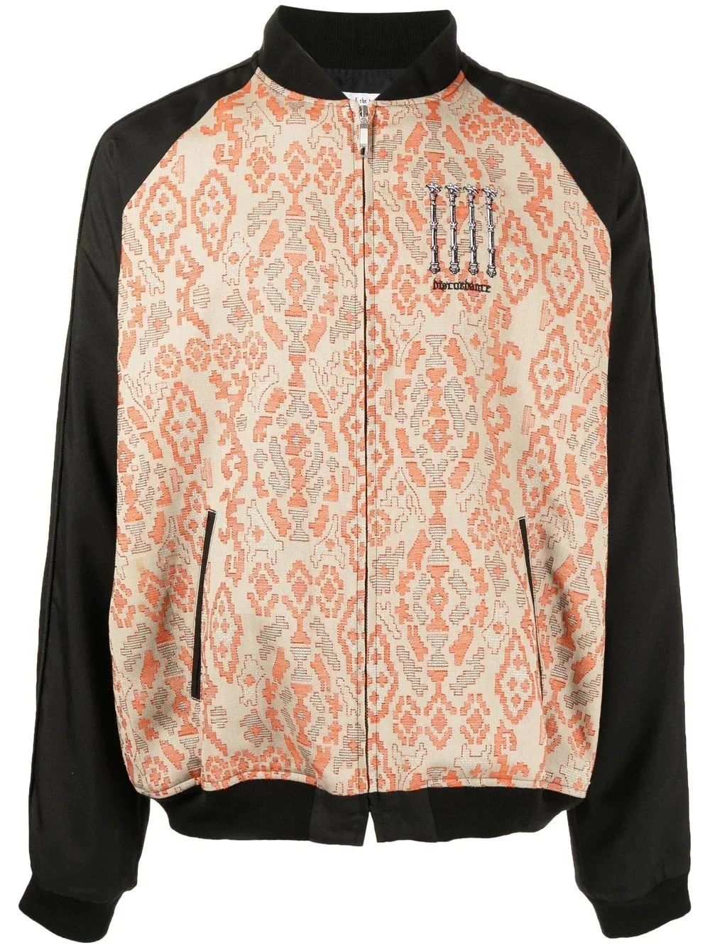 patterned-jacquard bomber jacket - 1