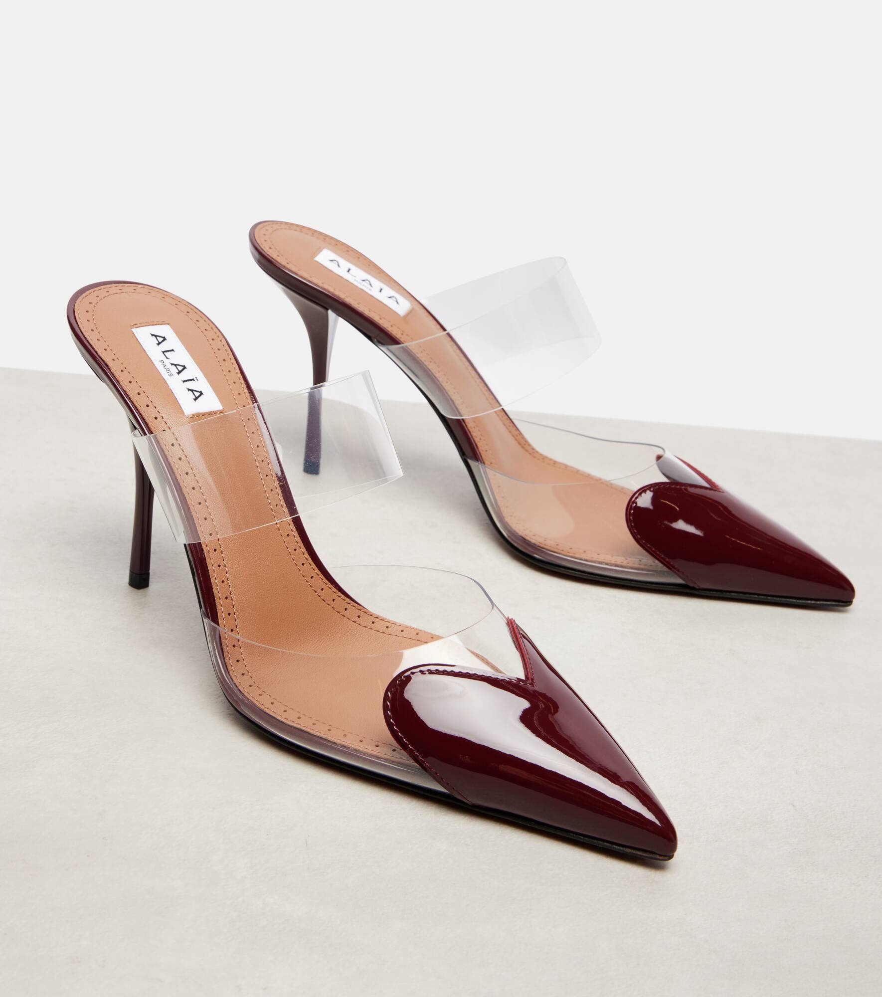Le Cœur 90 patent leather and PU mules - 5