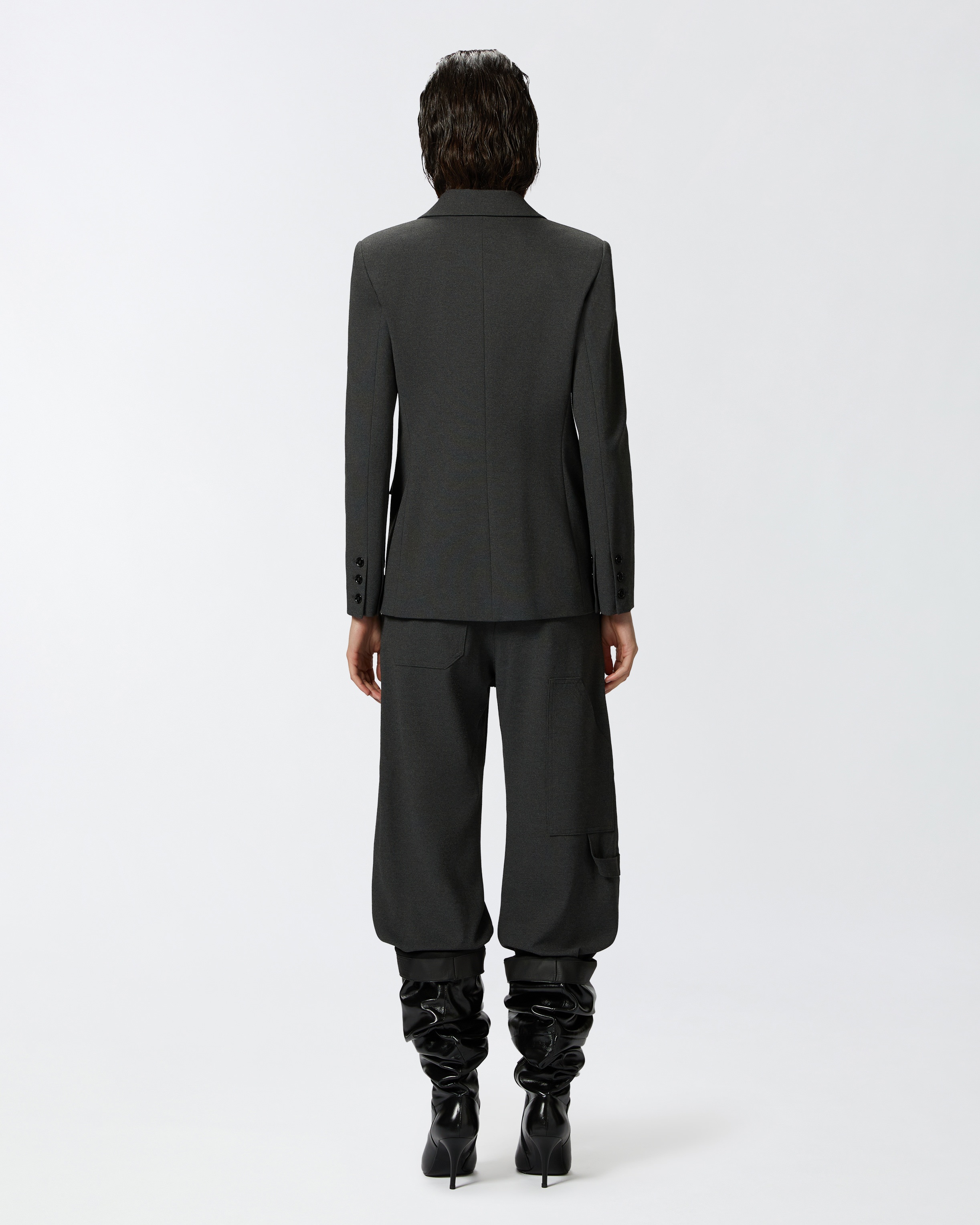SINGLE-BREASTED BLAZER WITH STRUCTURED SHOULDERS - 4