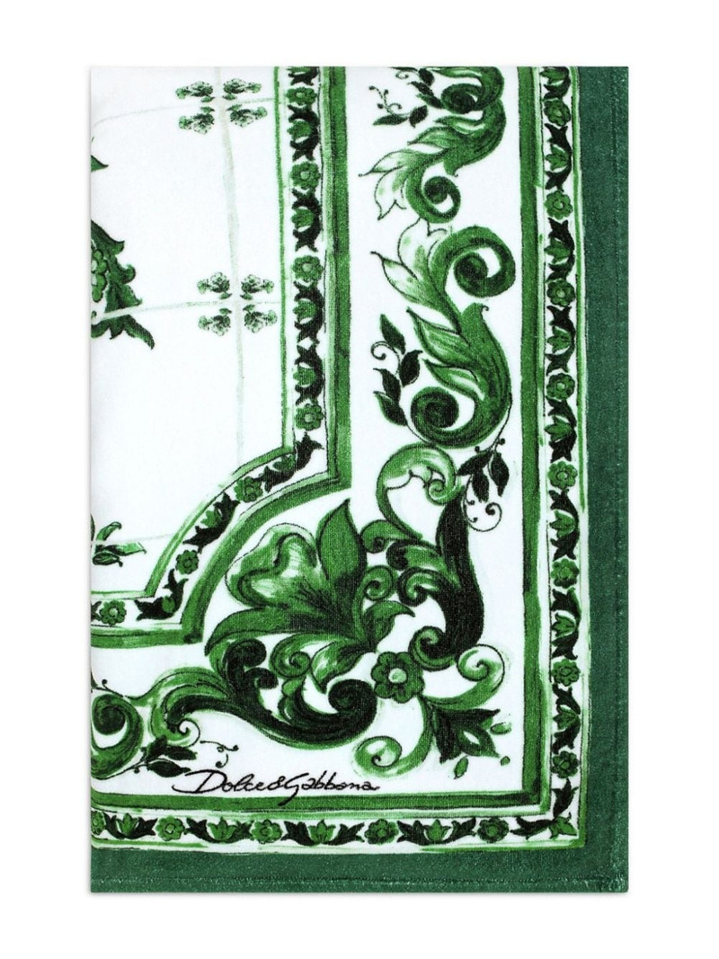 Dolce & Gabbana Majolica-print cotton beach towel outlook