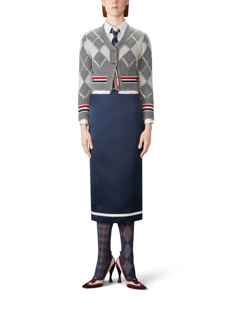 Thom Browne argyle-intarsia v-neck cardigan outlook