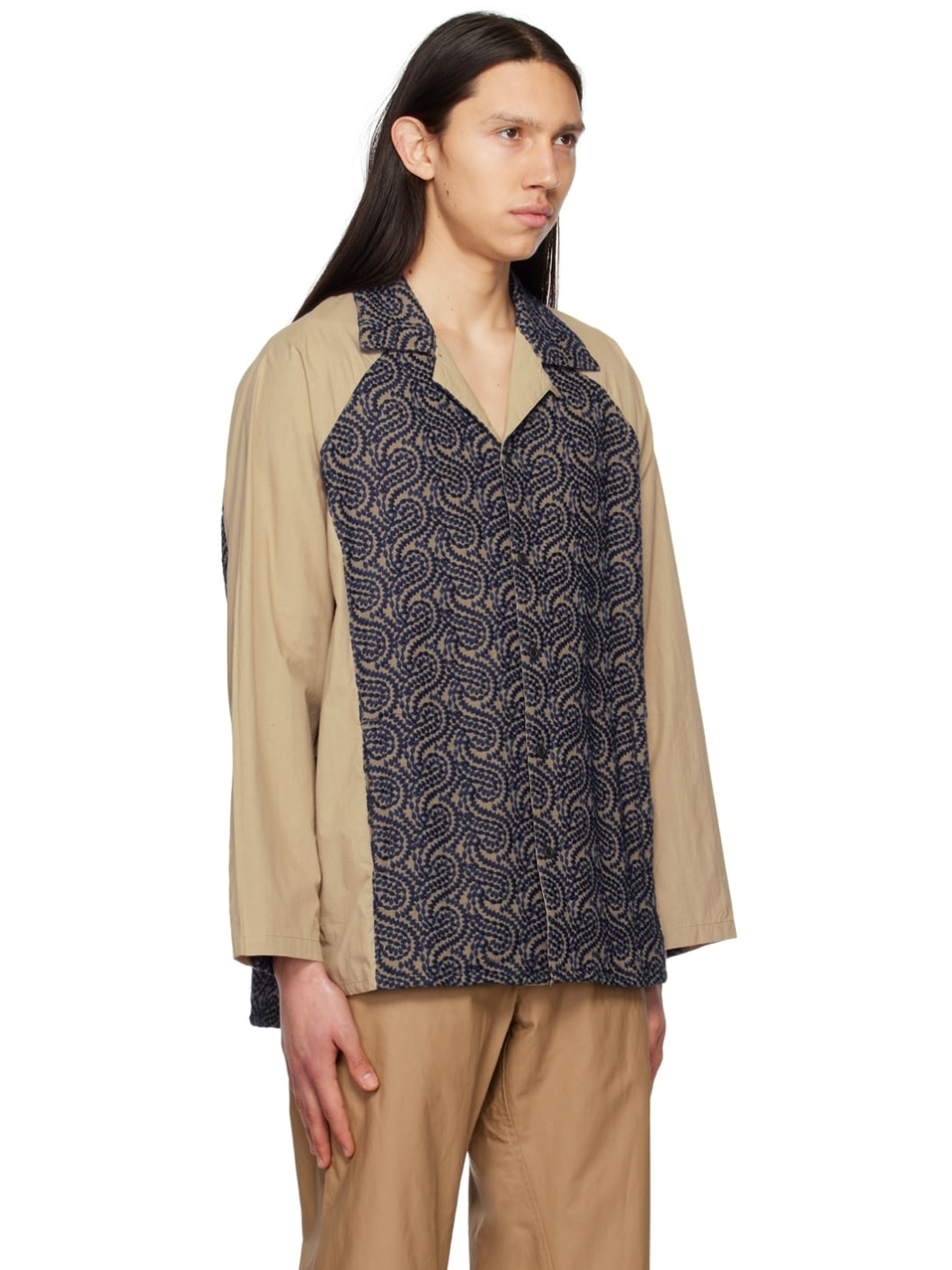 Beige Embroidered Shirt - 2