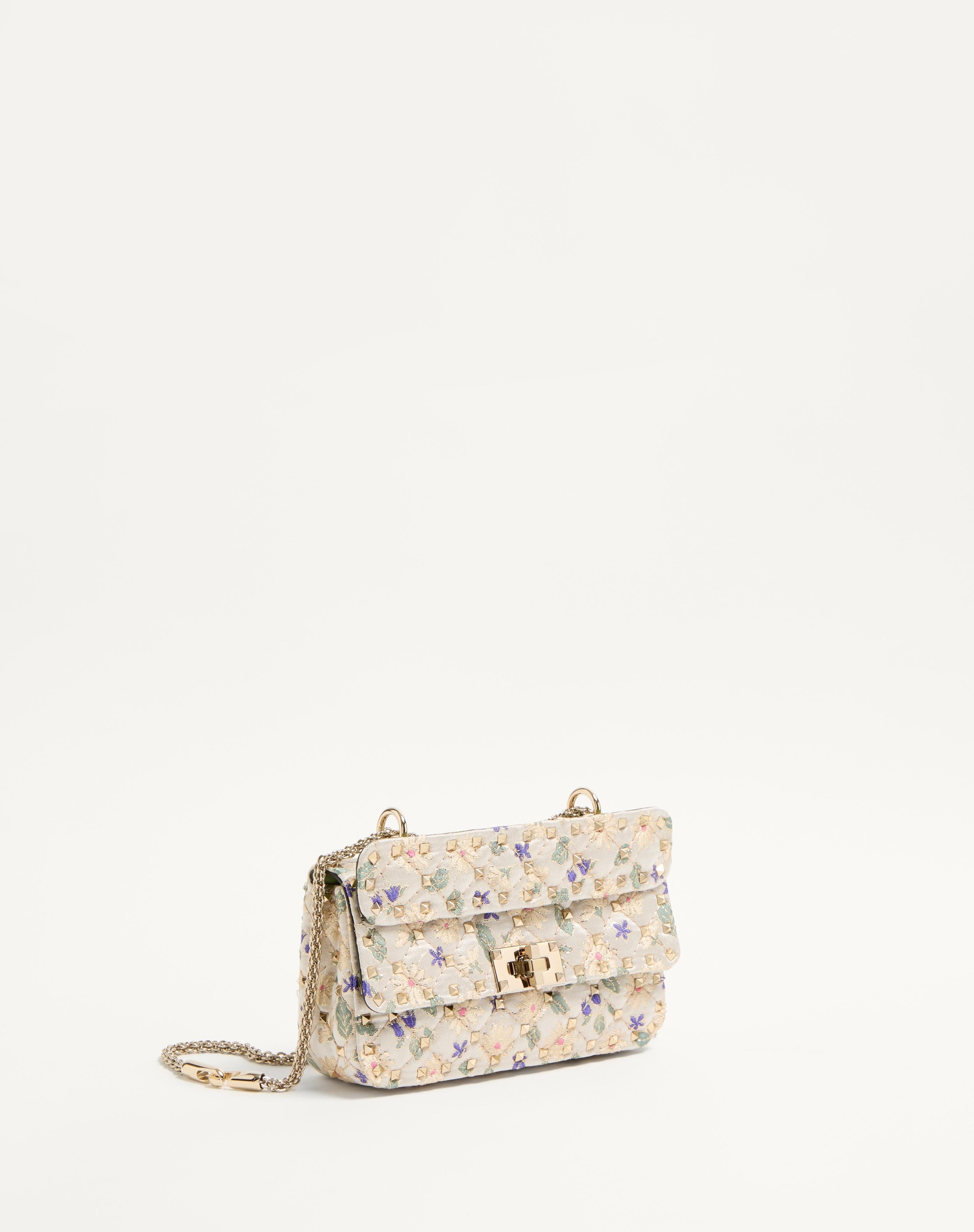 VALENTINO GARAVANI ROCKSTUD SPIKE SMALL JACQUARD FABRIC BAG - 2