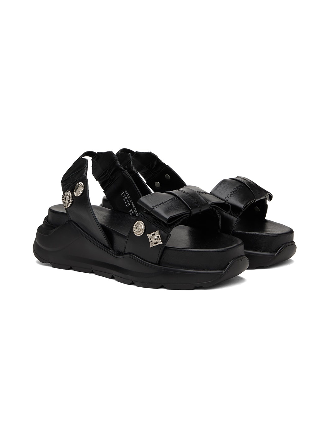 Black Chunky Sandals - 4