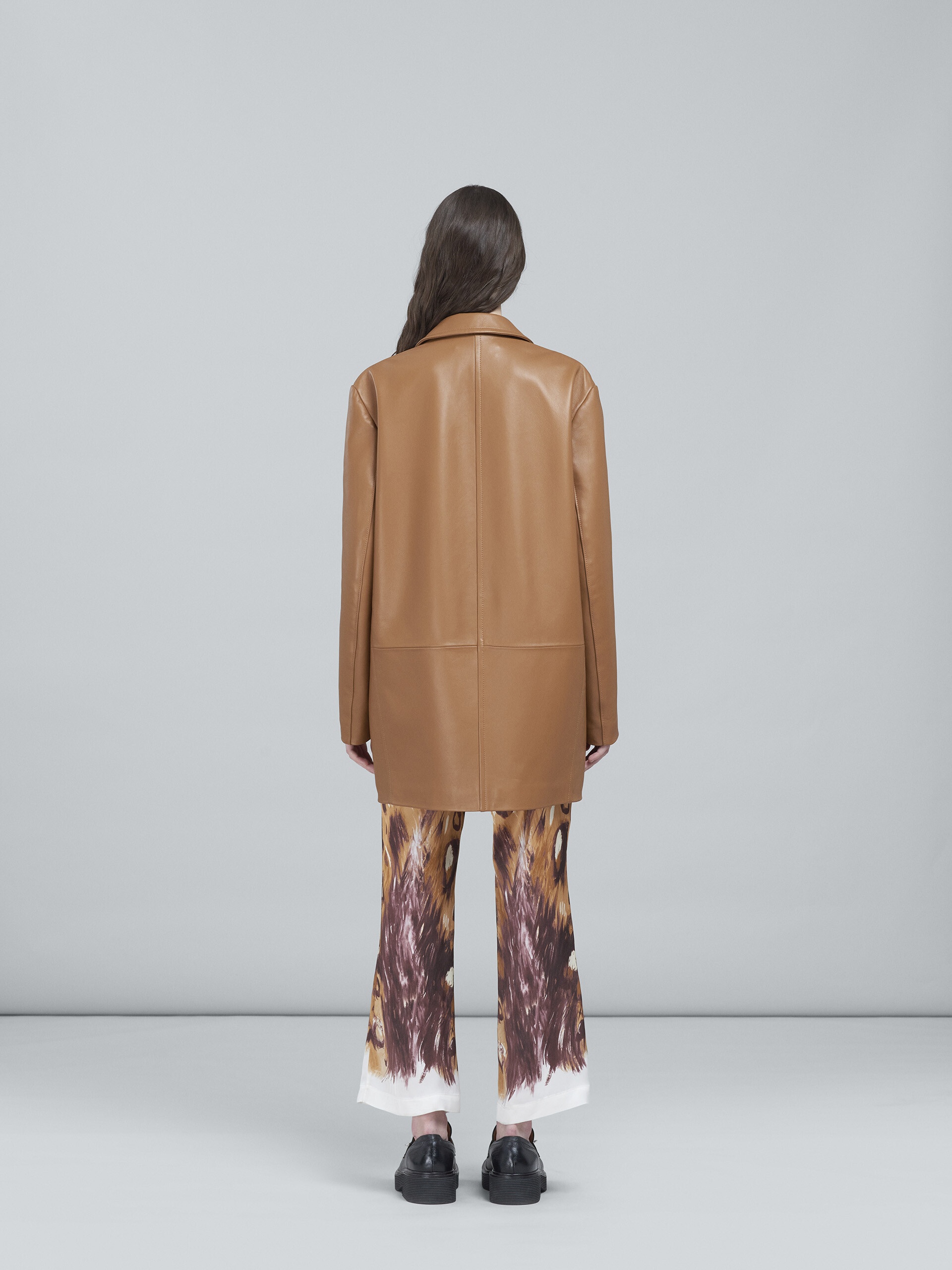 LEATHER LONG BLAZER - 3