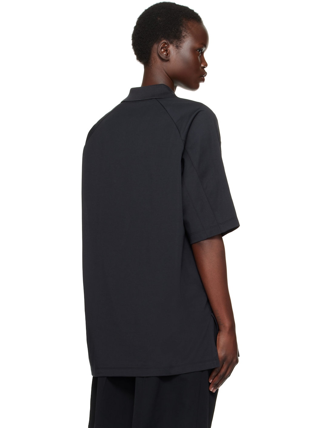 Black Cut Line Polo - 3