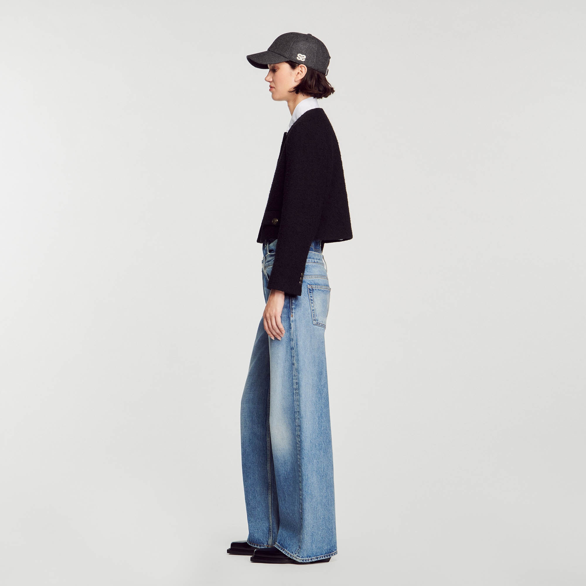 CROPPED BOUCLÉ WOOL JACKET - 7