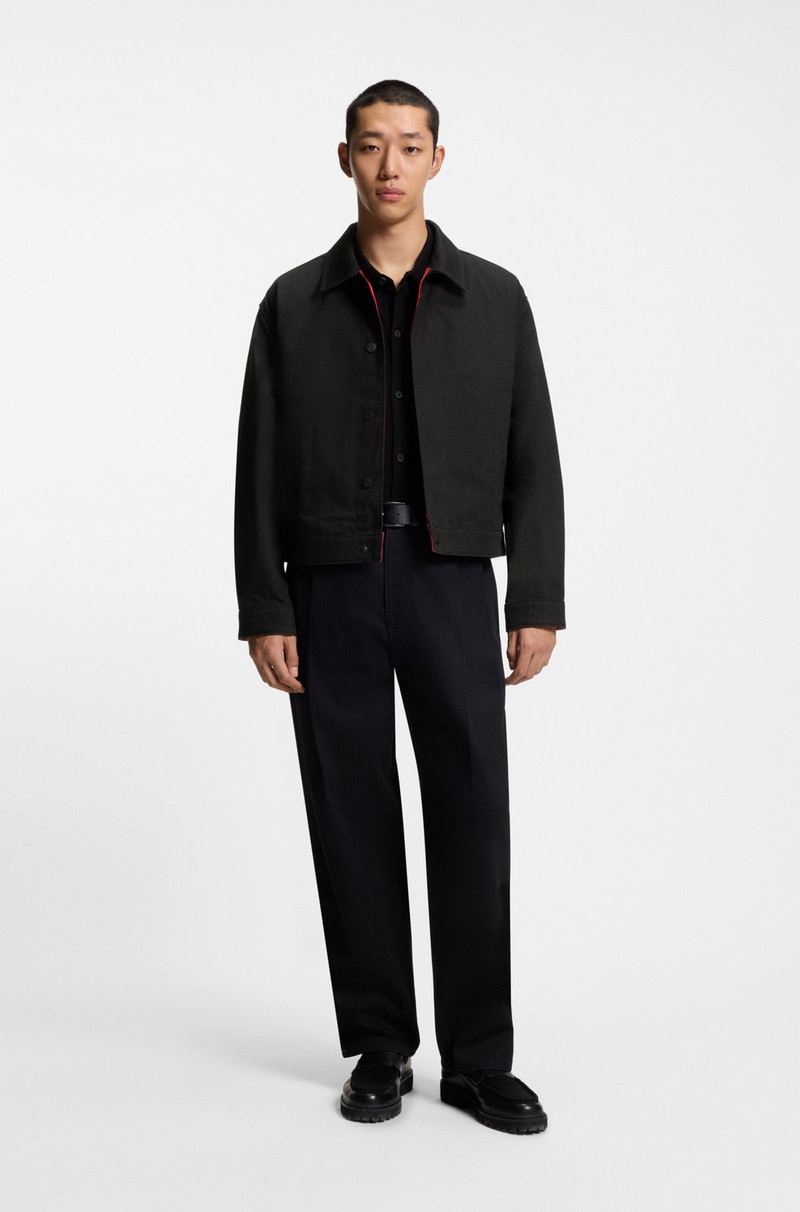 HUGO BLACK REGULAR-FIT JACKET IN JAPANESE DENIM outlook