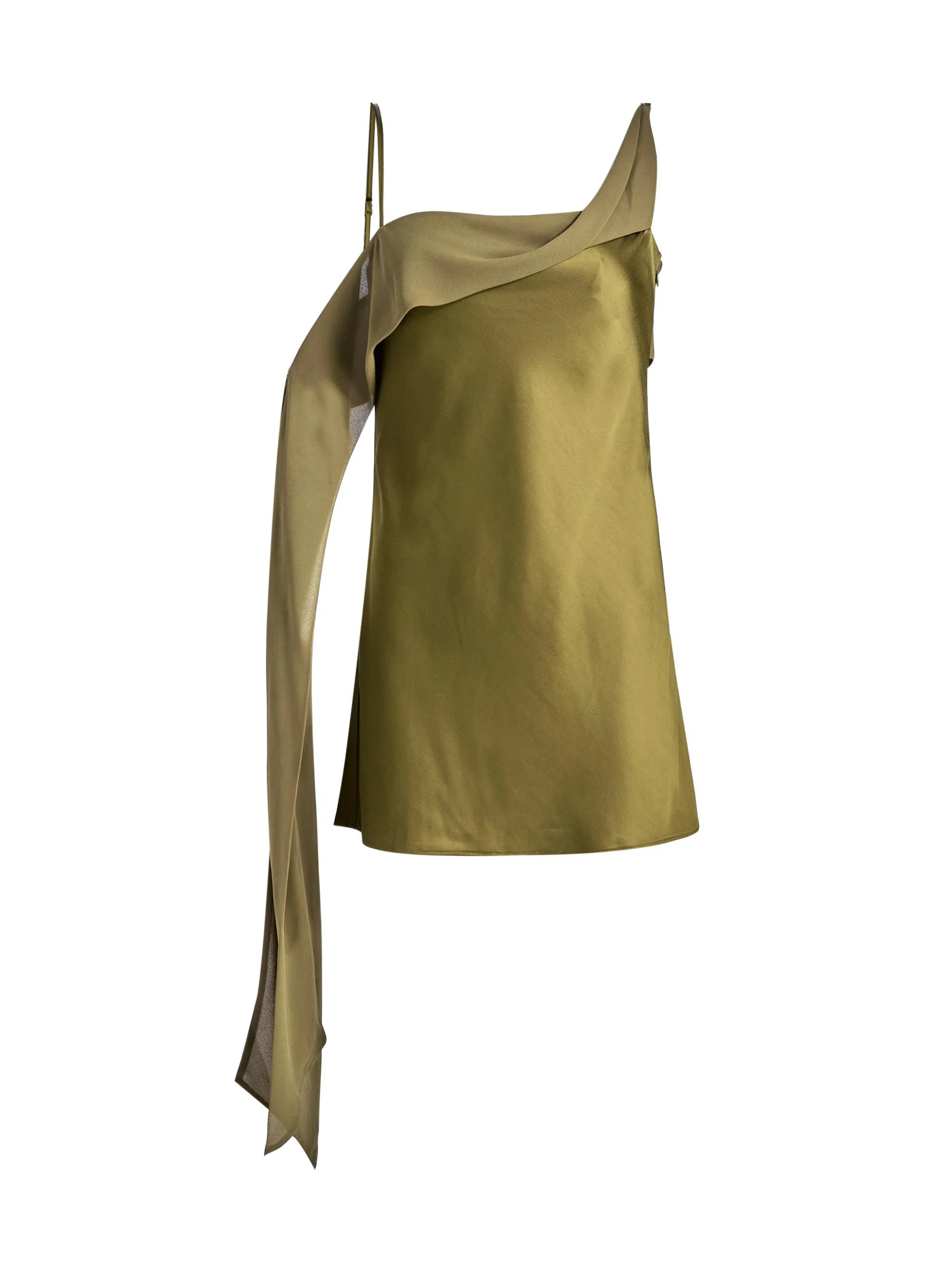 Women's Devlyn Draped Satin Minidress - Fern - 1