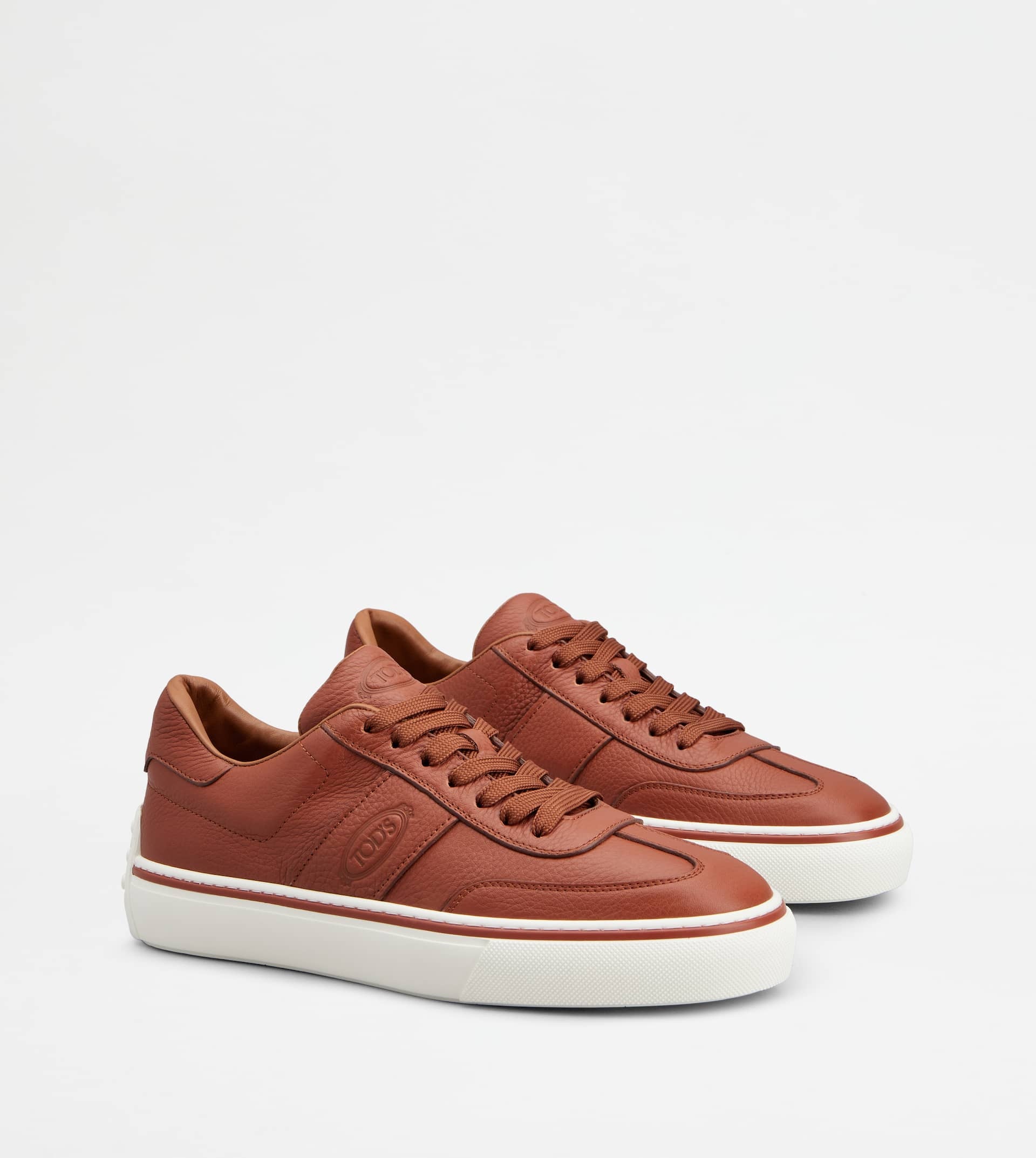 SNEAKERS IN LEATHER - BROWN - 3