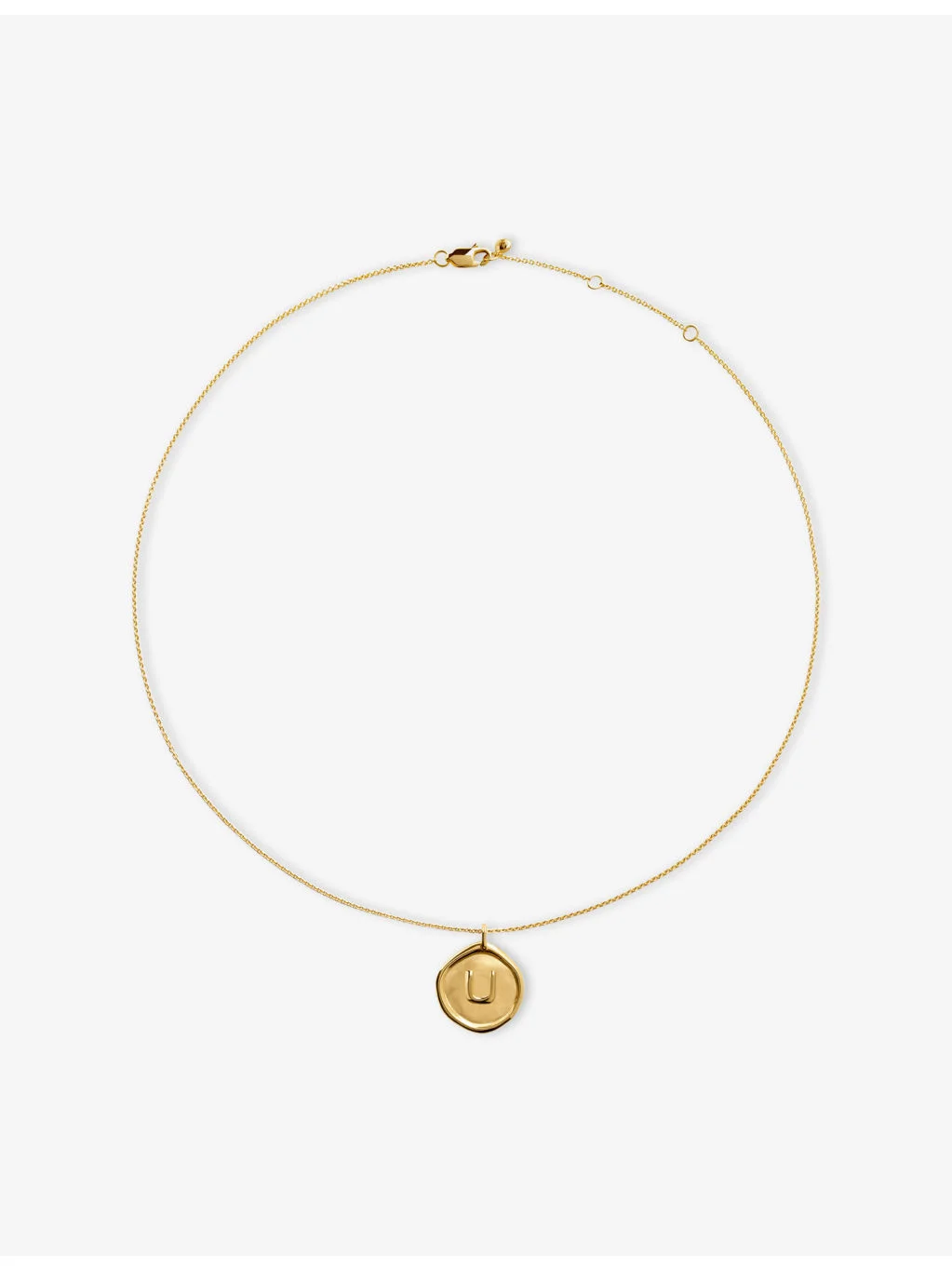 Initial U Stamp 18ct Yellow Gold Vermeil Chain Necklace - 1