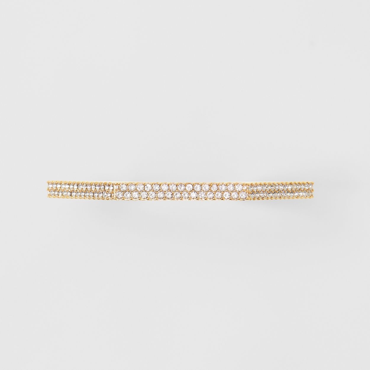 Crystal Detail Gold-plated Nut Cuff - 5