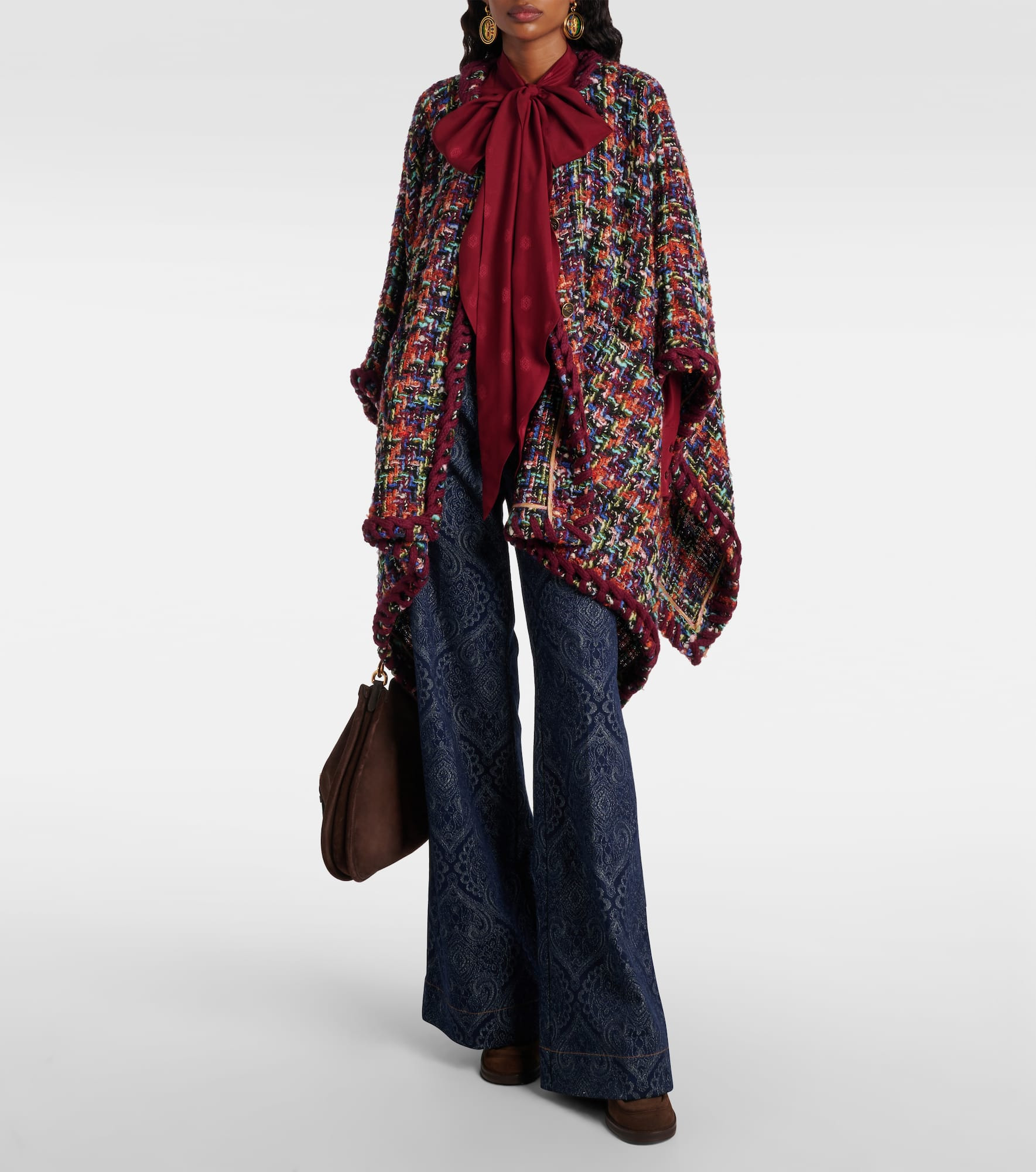 Wool, mohair, and cotton-blend cape - 2
