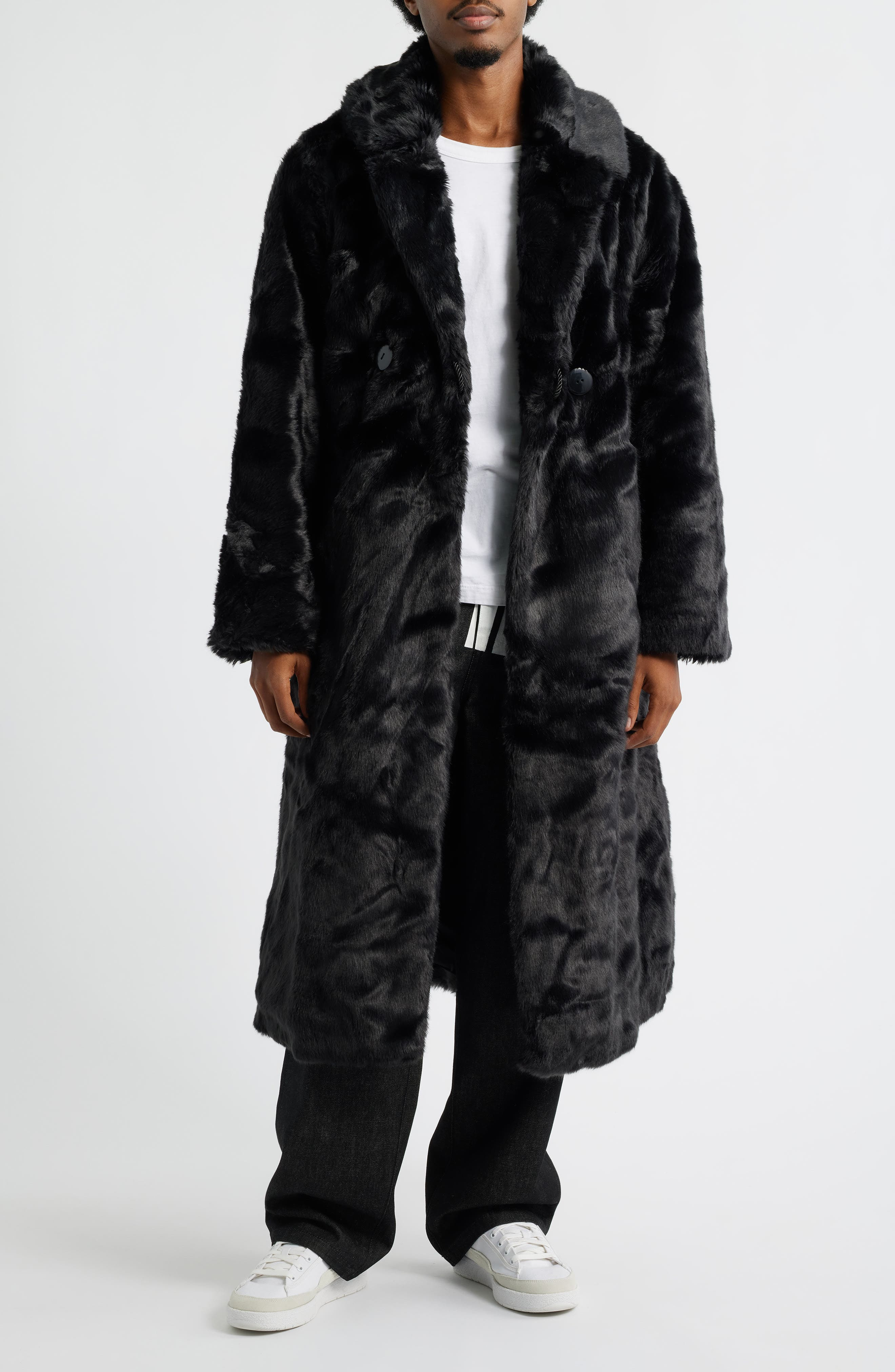PUMA x A$AP Rocky Flacko Faux Fur Coat in Puma Black at Nordstrom - 1