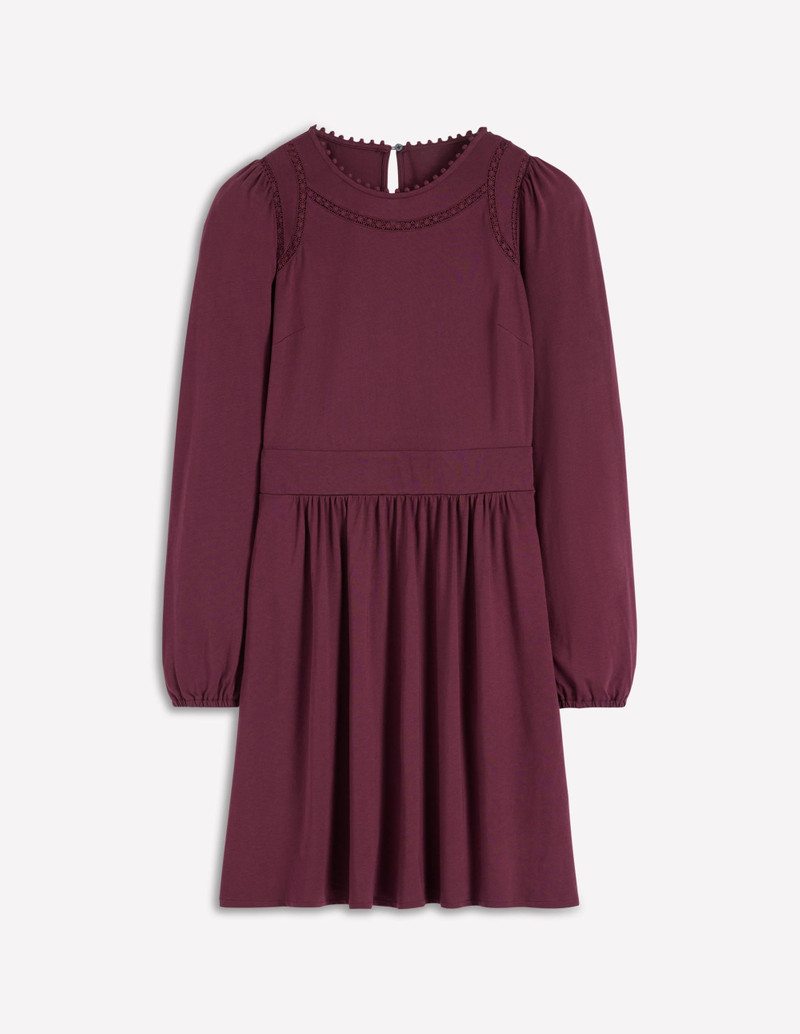 Mila Short Jersey Dress-Dark Cherry 1